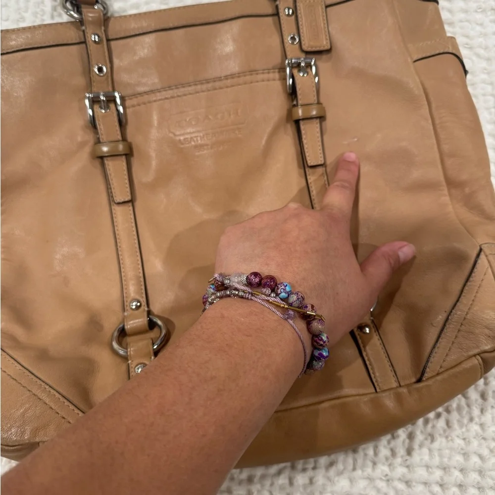 Coach Tan Leather Tote Bag